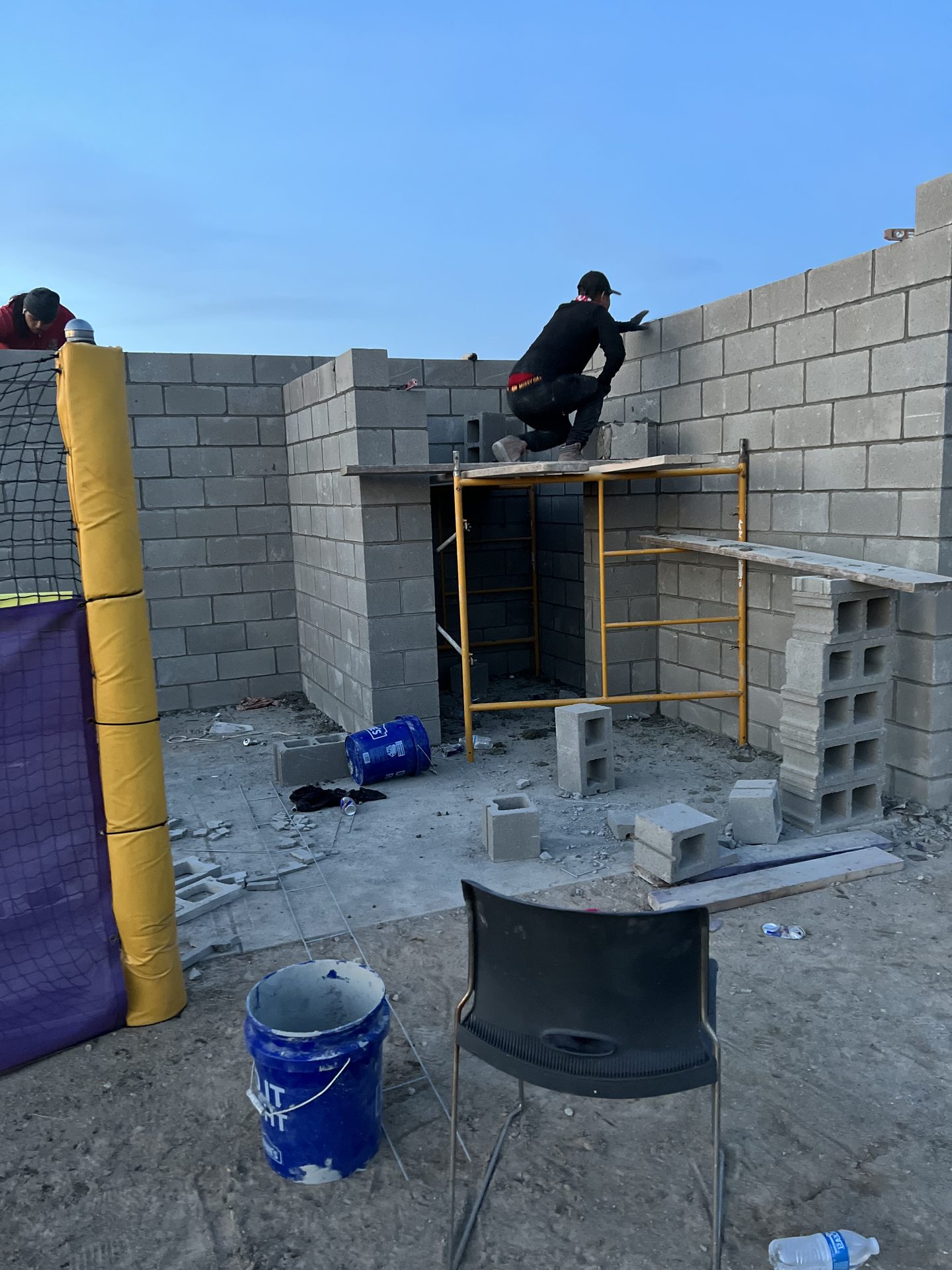 Concrete block masonry wall construction by masonry contractor Indianapolis, IN